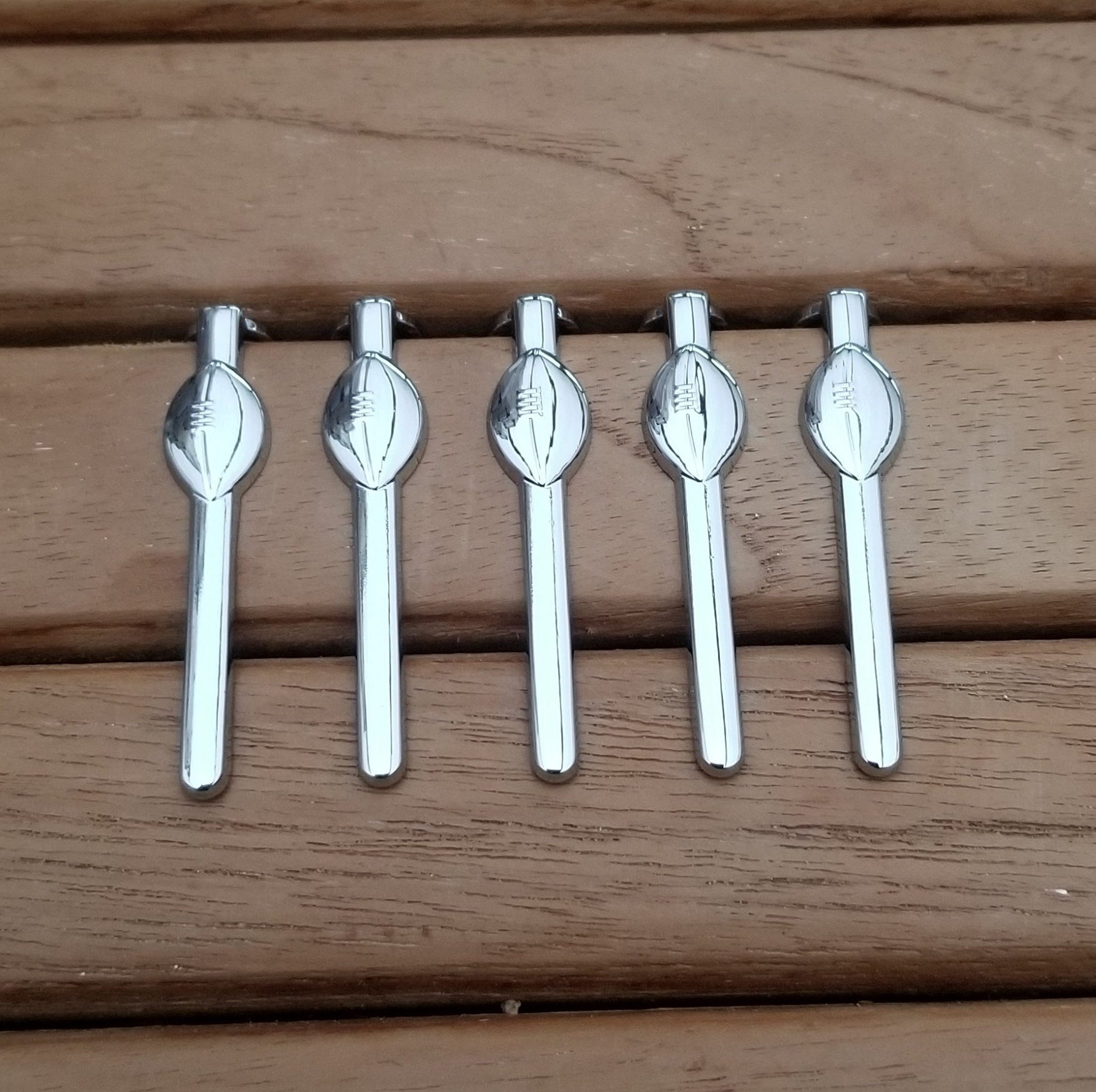 Rugby Ball Chrome Plated Slimline Pen Clip