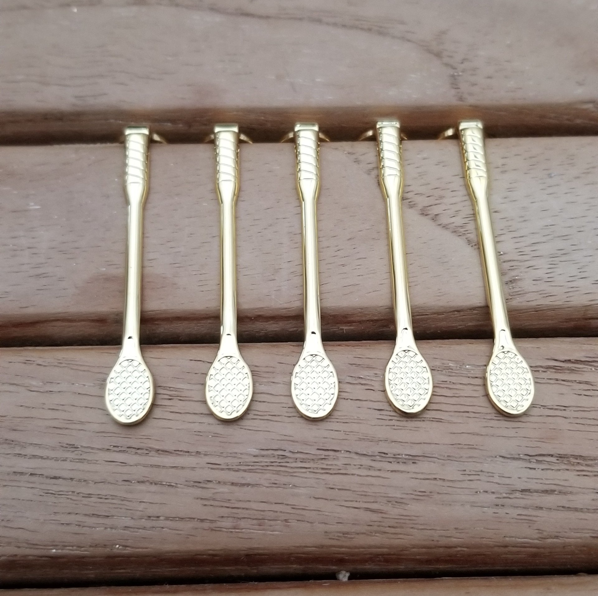 Tennis Racket Slimline Pen Clip - Gold Plated