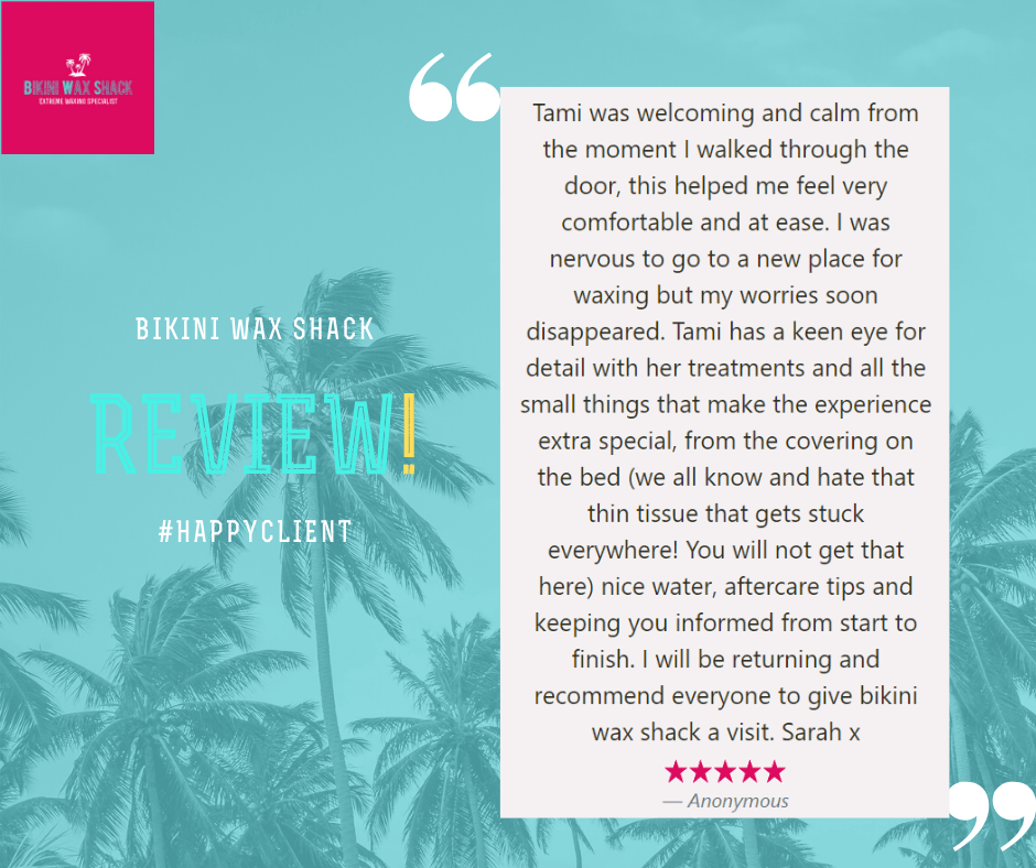 palm tree image with customer review overlay. #happyclient review