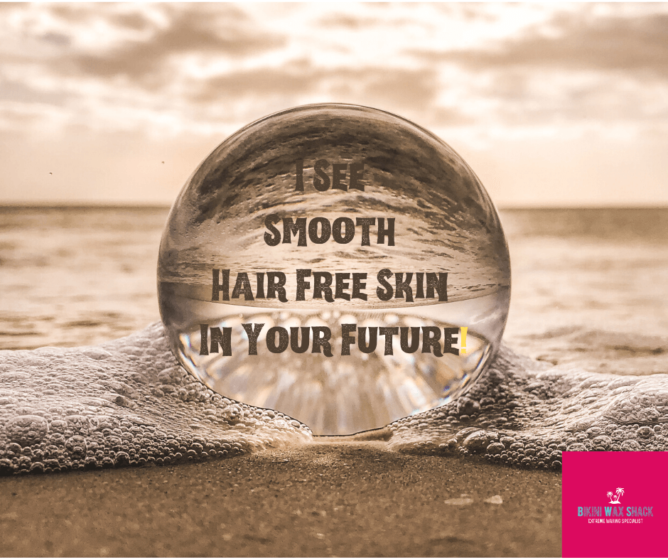 Water bubble with the slogan I see smooth, hair free skin in your future
