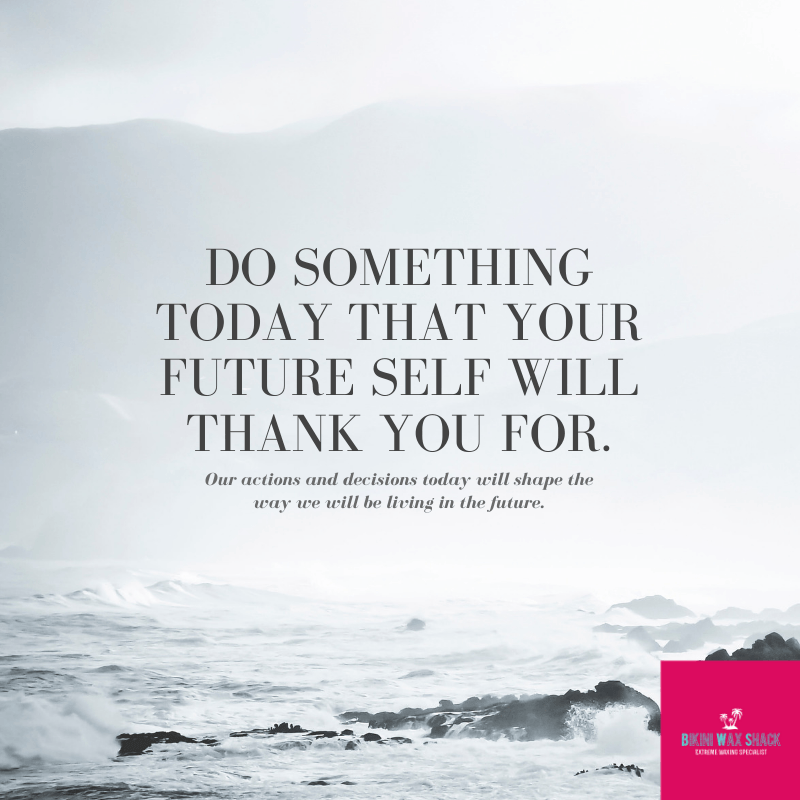 Image of the sea, waves crashing on the rocks - slogan Do something today your future self will thank you for