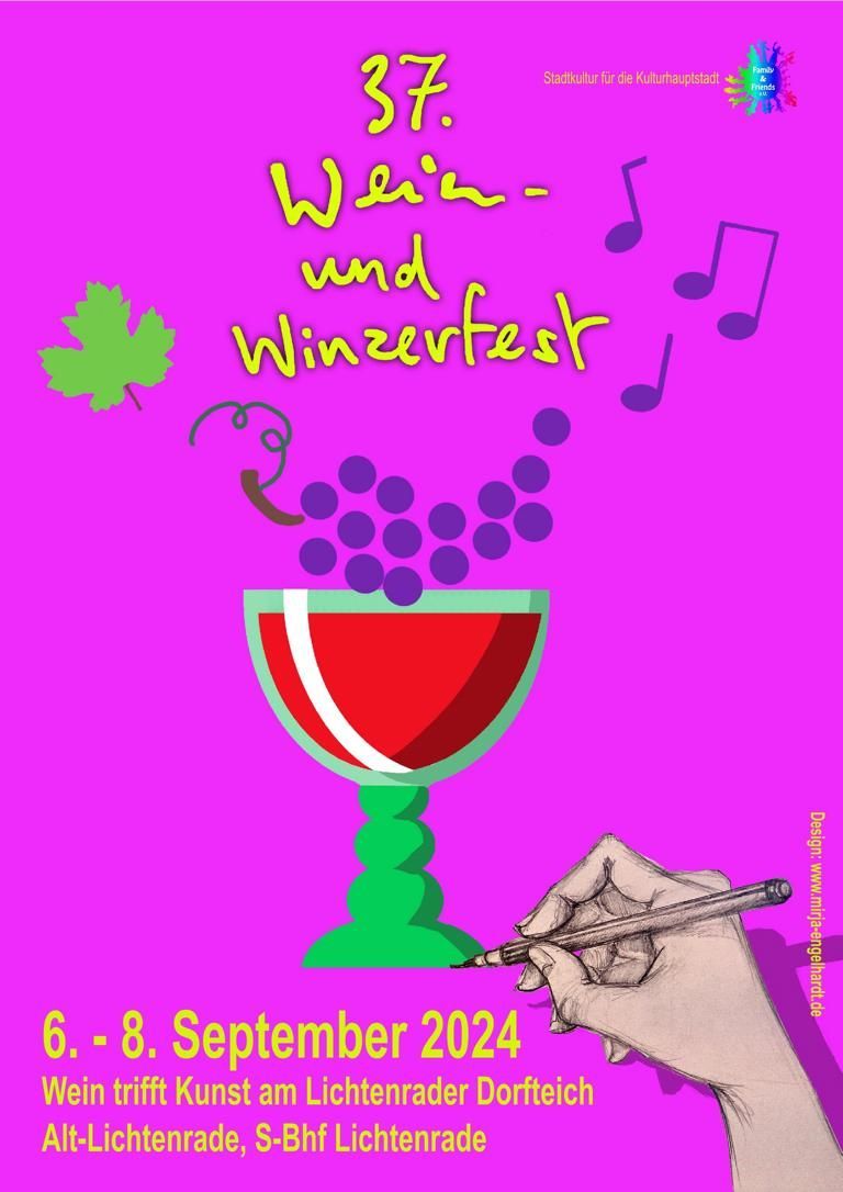 Plakat vom 37. Wein- und Winzerfest Lichtenrade vom 6. - 8. September 2024