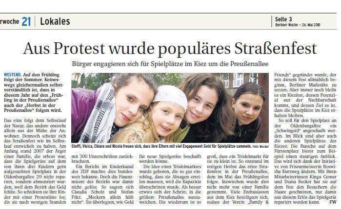 Artikel: Aus Protest wird Straßenfest - Engagement für Spielplätze im Kiez Charlottenburg-Westend