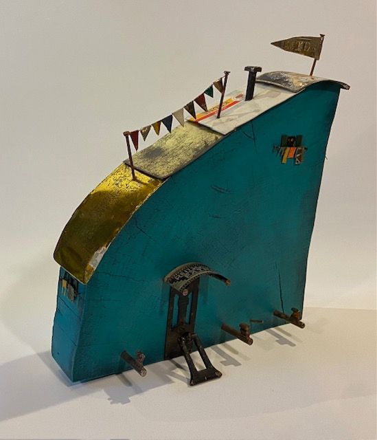 Künstlerischer Weihnachtsbaum von Jens Krüger aus Berlin, der für seine Painted Houses bekannt ist. Beispiel für Painted Houses von Jens Krüger