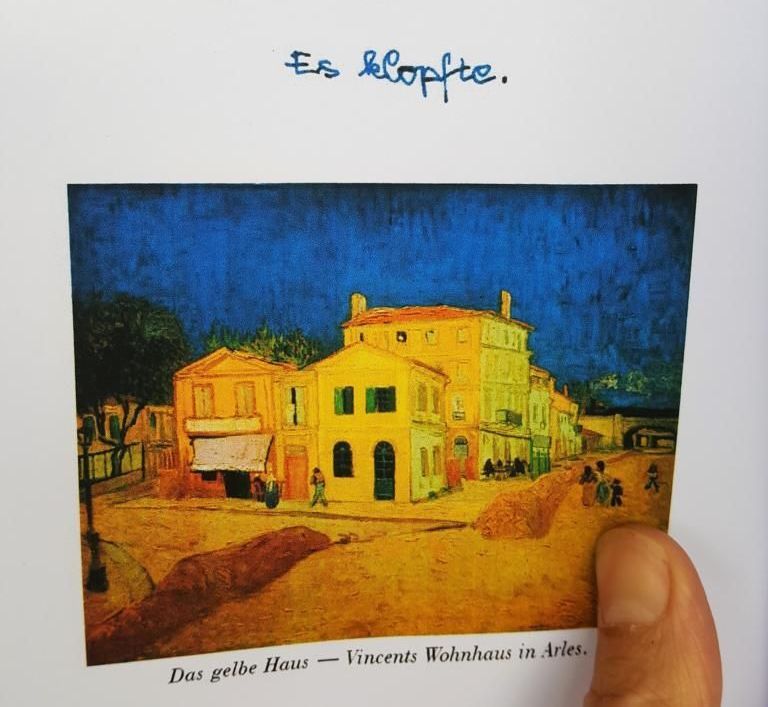 Herbert Friedrich Witzel arbeitet an der Geschichte van Goghs. Es ist handgeschrieben.