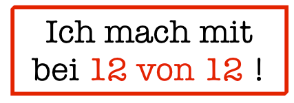 Ich mach mit bei den Künstler-12von12! Die 12von12 ist die Tagesdokumentation für Blogger. Zum Tragen kommen 12 Bilder, aufgenommen am 12. eines Monats mit kleinem Beschreibungstext, Bildunterschrift und fertig ist der Blogbeitrag! Ich mach mit bei den Künstler-12von12! Die 12von12 ist die Tagesdokumentation für Blogger. Zum Tragen kommen 12 Bilder, aufgenommen am 12. eines Monats mit kleinem Beschreibungstext, Bildunterschrift und fertig ist der Blogbeitrag!