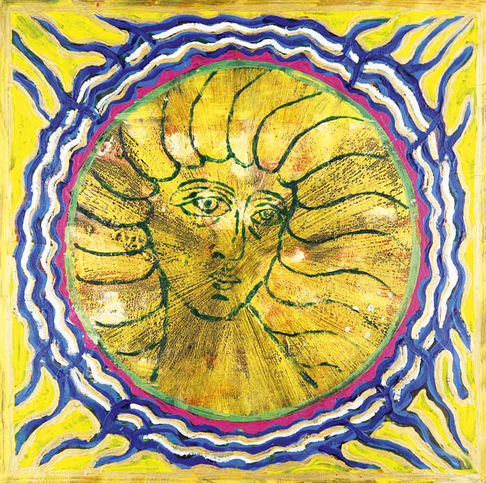 jupiter 2016, öl, ölpastell, acryl auf karton, 70 x70 cm