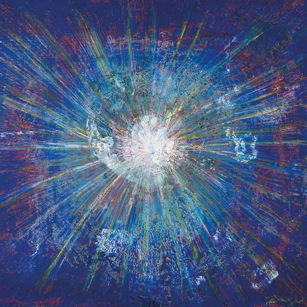 jupiter 2016, öl, ölpastell, acryl auf karton, 70 x70 cm