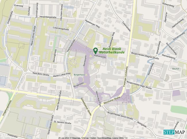 Rathausplatz 17, 85748 Garching Anfahrtskizze Naturheilkunde Heidi Blank