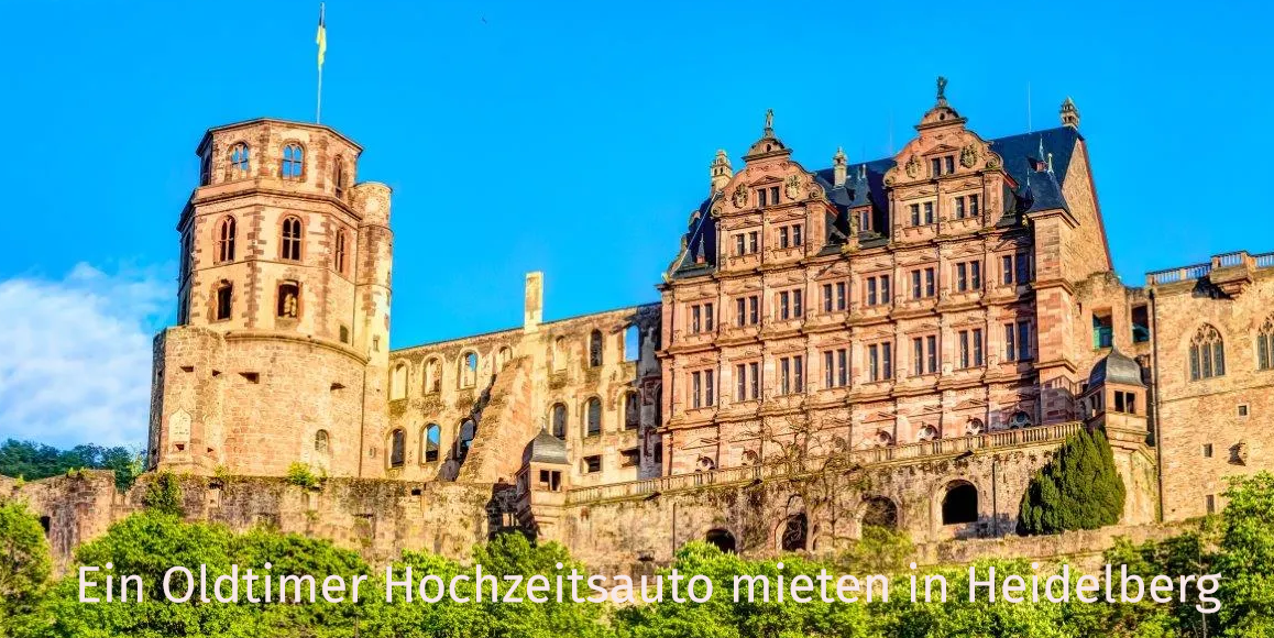 Mieten Sie ein schönes Oldtimer Hochzeitsauto für Ihre Traum-Hochzeit in Heidelberg und Umgebung bis Mannheim, Schwetzingen, Hockenheim, Weinheim, Walldorf, Bad Schönborn bis Sinsheim und am Neckar entlang: In Neckargemünd, Neckarsteinach und Eberbach. Oldtimer mieten Heidelberg Hochzeitsauto