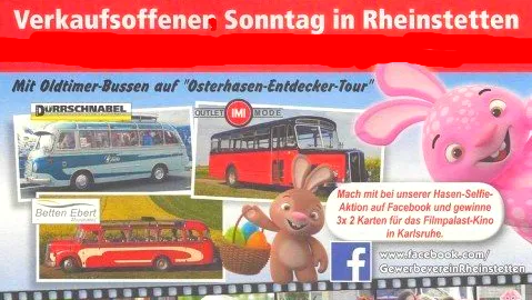 Ein Oldtimerbus oder mehrere Oldtimerbusse können auch für einen Verkaufsoffenen Sonntag gemietet werden. Oldtimerbus mieten Karlsruhe Rheinstetten