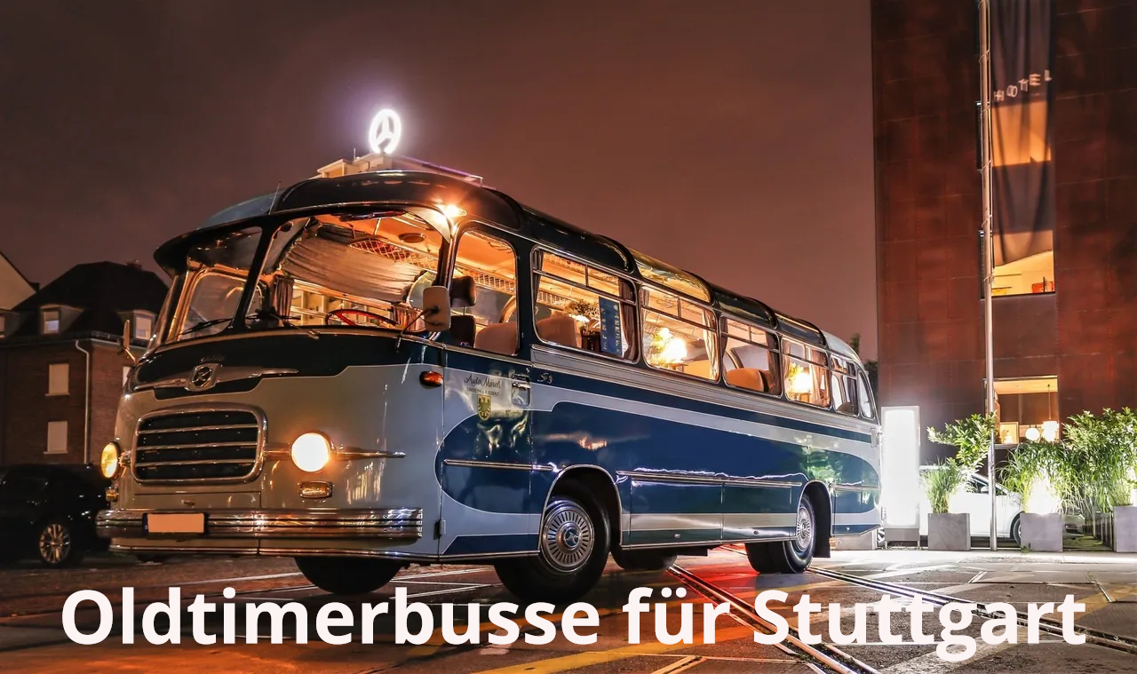 Oldtimerbus mieten Stuttgart: Diesen Oldtimerbus mieten in Stuttgart und weitere TOP- Oldtimerbusse in der Stuttgarter Region: Ludwigsburg, Vaihingen-Enz, Esslingen, Nürtingen, Reutlingen, Herrenberg, Calw und Pforzheim, sowie in Schwäbisch Gmünd bis Aalen. Oldtimerbus mieten Stuttgart