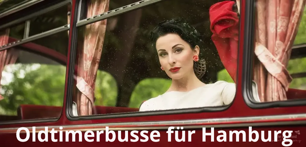Das ist der Look der fünfziger Jahre! Mieten Sie von Hamburg bis in die Lüneburger Heide, bis Stade, Elmshorn, Ahrensburg, Itzehoe und Lübeck den Oldtimerbus aus dem Jahr 1953. Machen Sie und Ihre Gäste eine nostalgische Zeitreise zurück in die goldene Zeit des Wirtschaftswunders, der Pettycoats und Elvis-Tollen! Oldtimerbus mieten Hamburg
