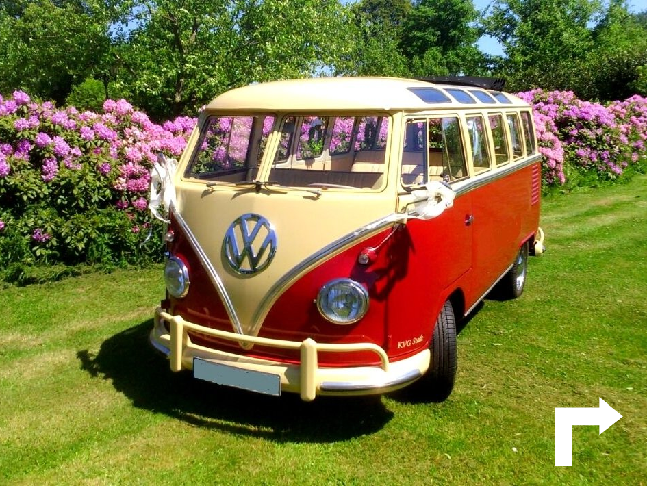 Der T1 Bulli mit den 23 Fenstern und geteilter Scheibe. VW T1 T2 Bulli mieten