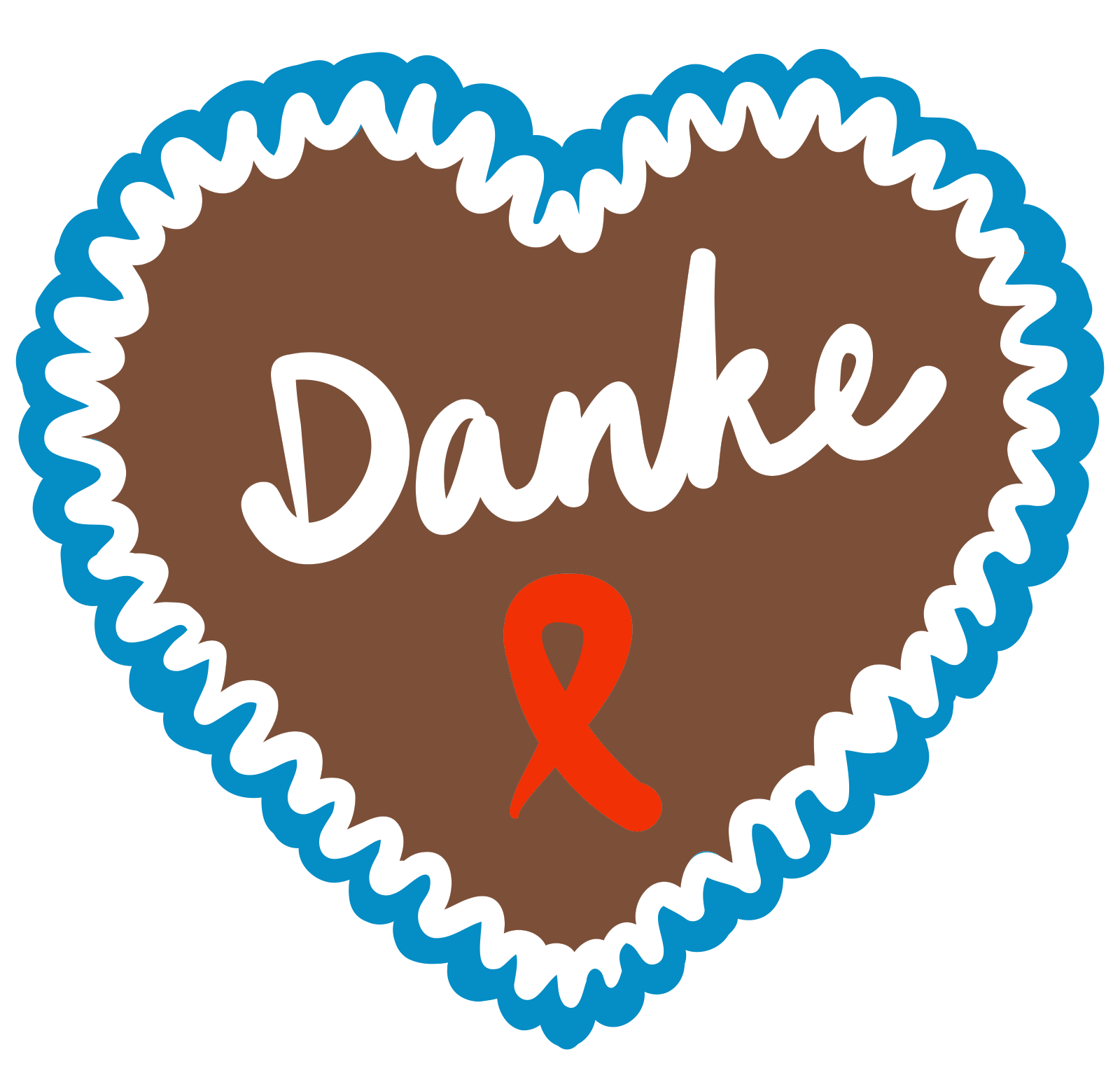 Herz aus Lebkuchen mit Aidsschleife