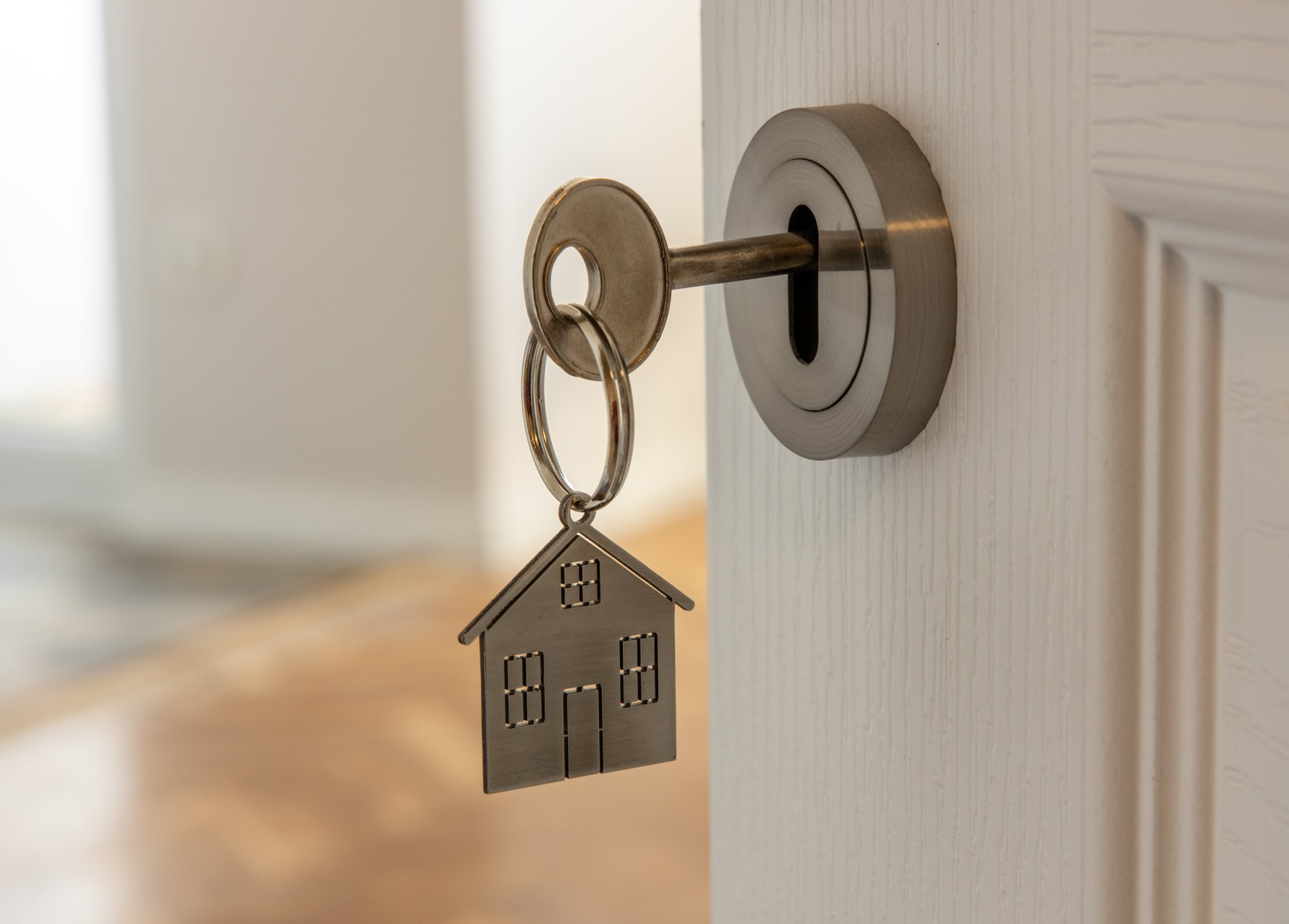 Key in a front door image