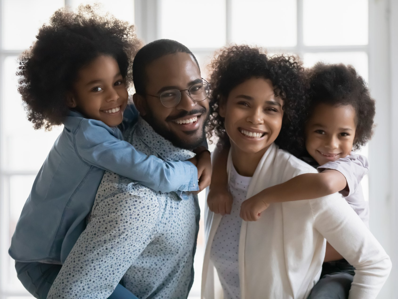 Family including mother, father and two children