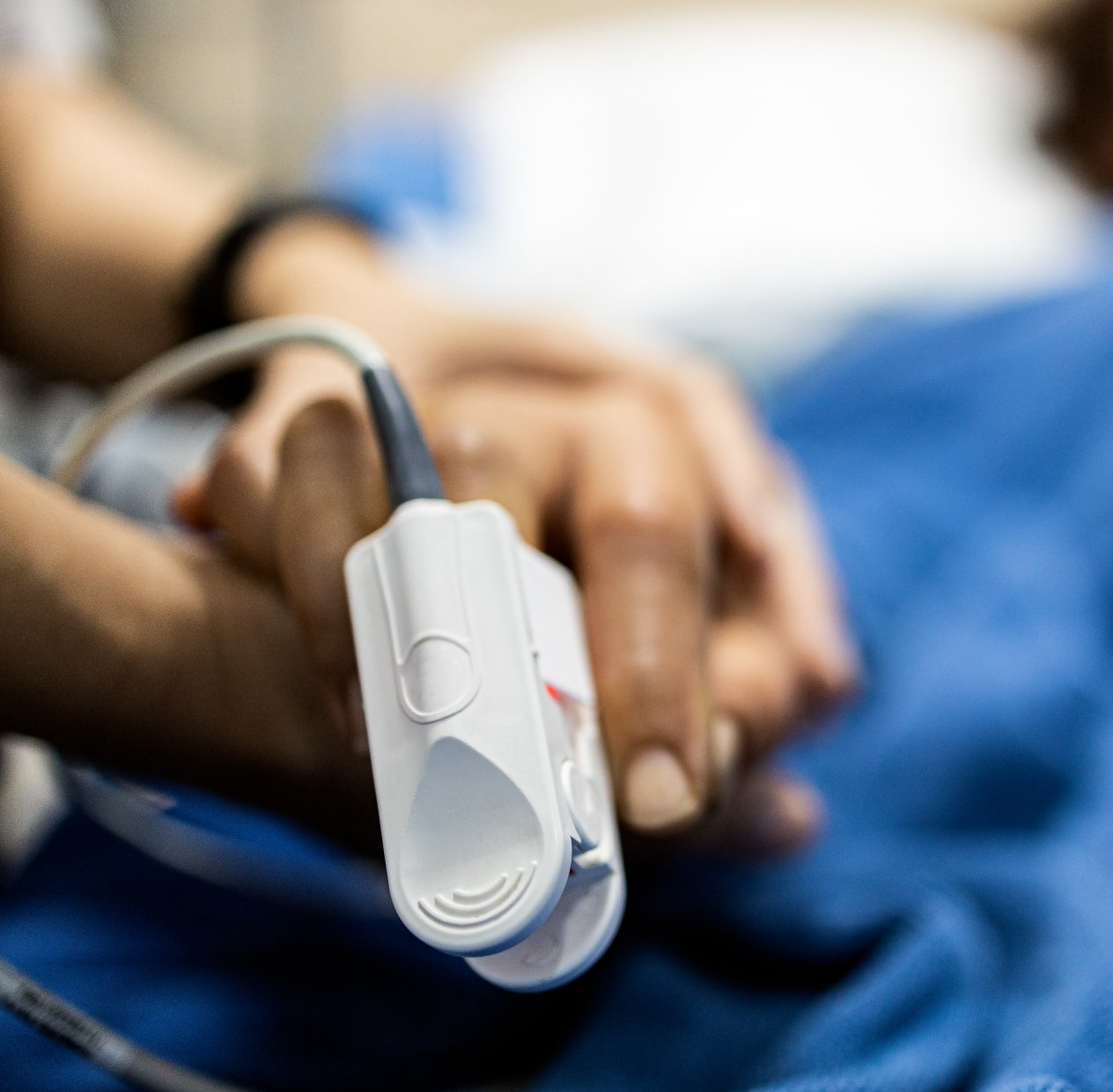 Close-up of hand of hospital patient