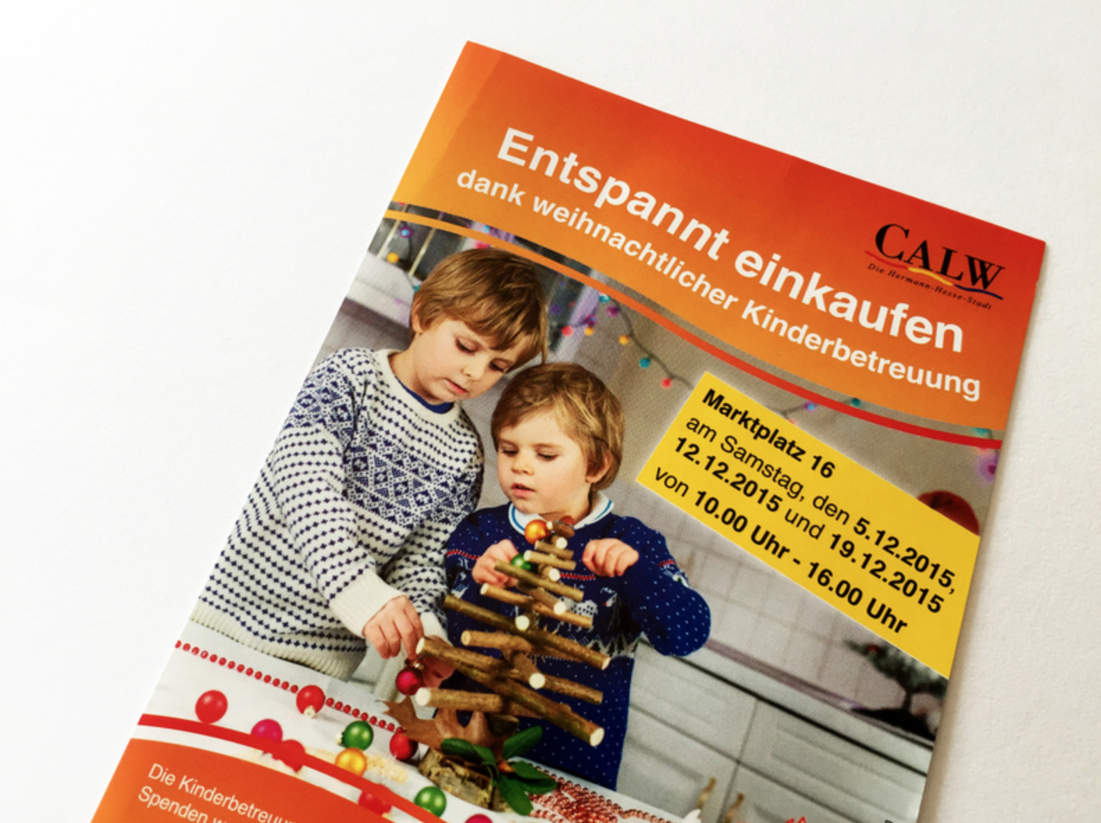 Stadt Calw - Flyer zur Kinderbetreuung