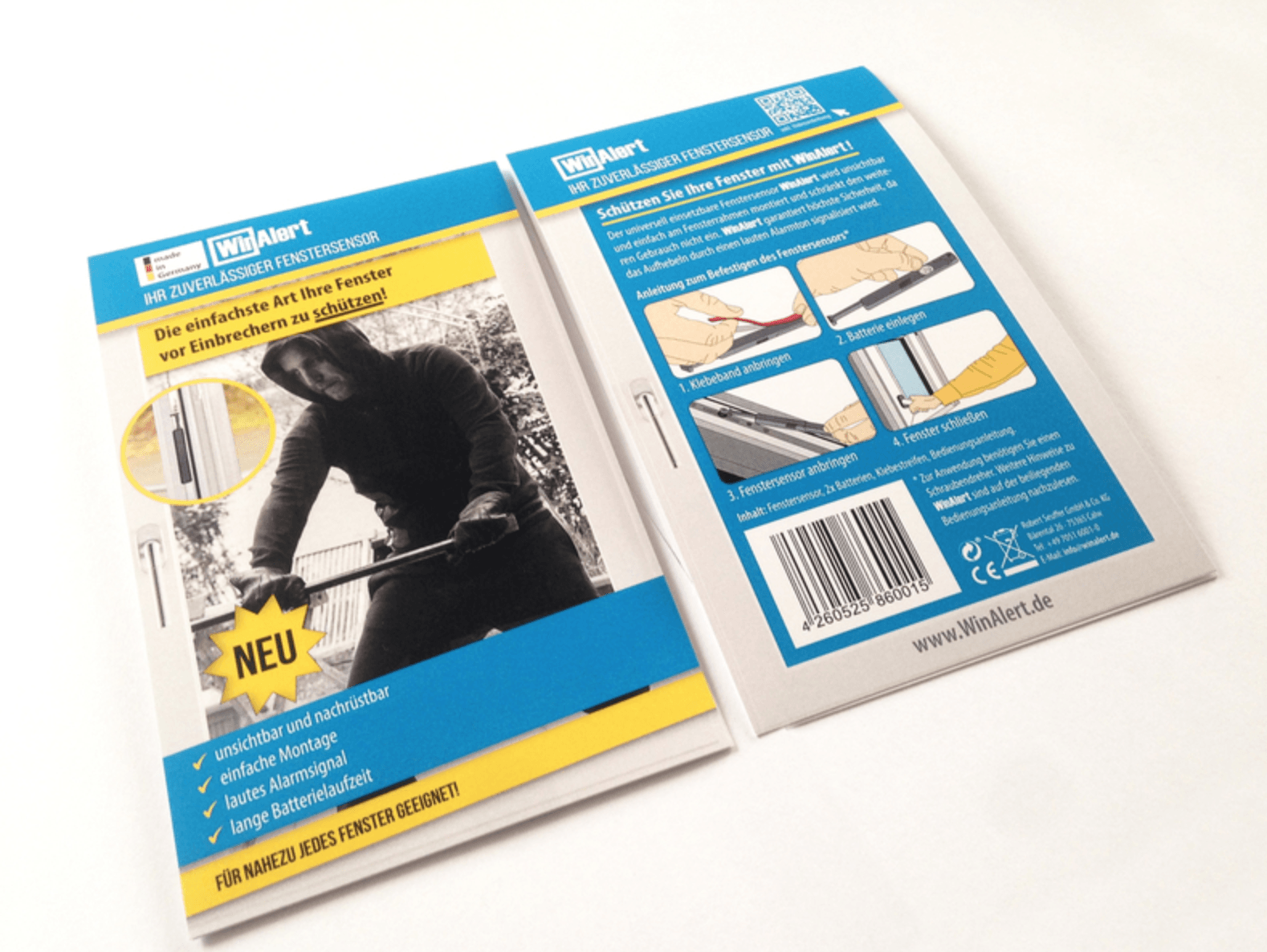 Firma Seuffer - WinAlert Flyer Produktverpackung