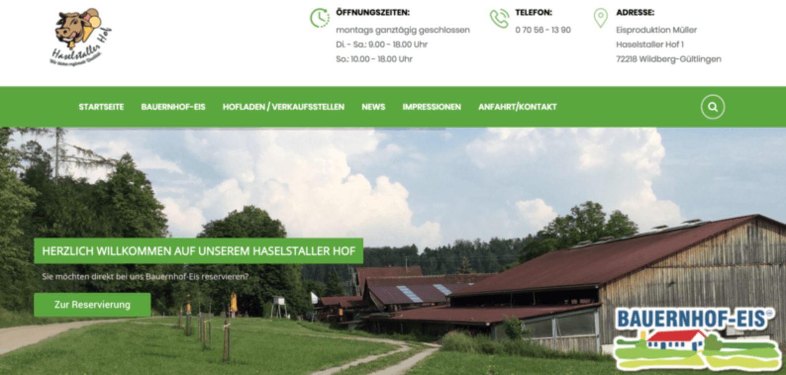 Haselstaller Hof - Website