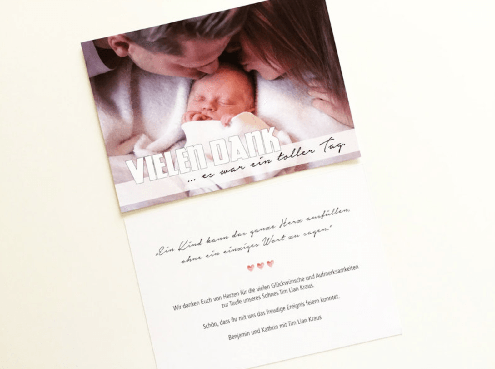 Dankeskarte zur Taufe
