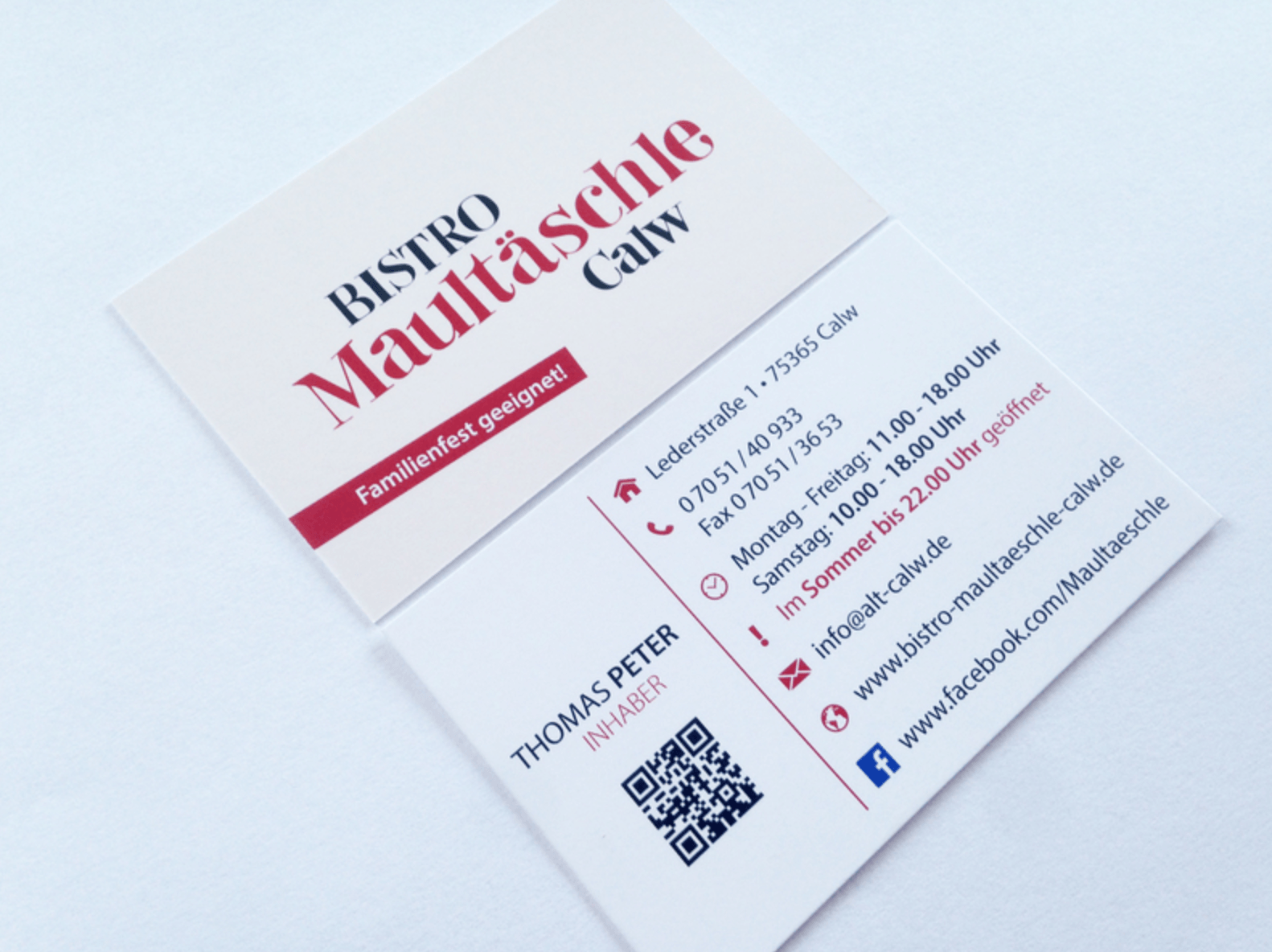 Zum Alten Calwer - Visitenkarte