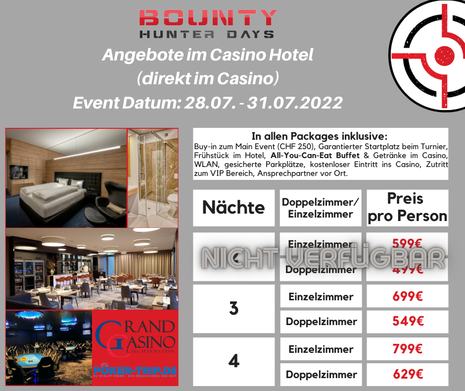Angebote zu den Bounty Hunter Days im Grand Casino in Liechtenstein Angebote zu den Bounty Hunter Days im Grand Casino in Liechtenstein