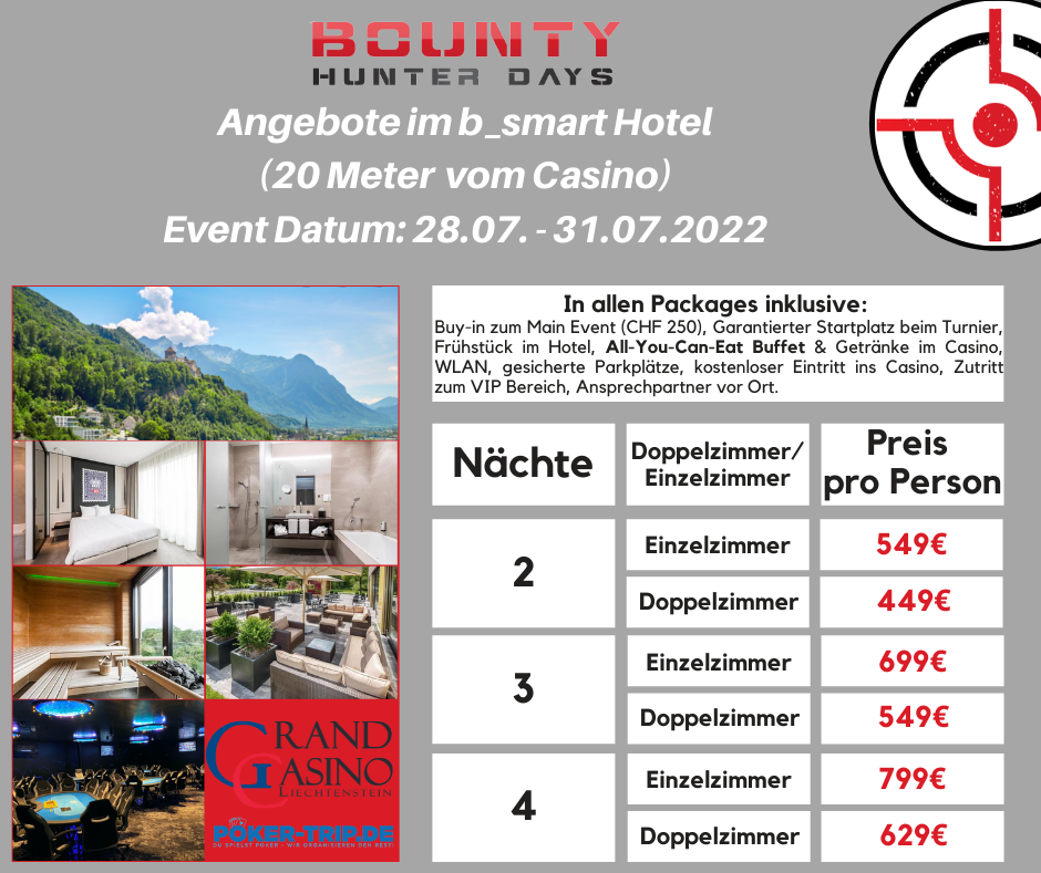 Angebote zu den Bounty Hunter Days im Grand Casino in Liechtenstein Angebote zu den Bounty Hunter Days im Grand Casino in Liechtenstein