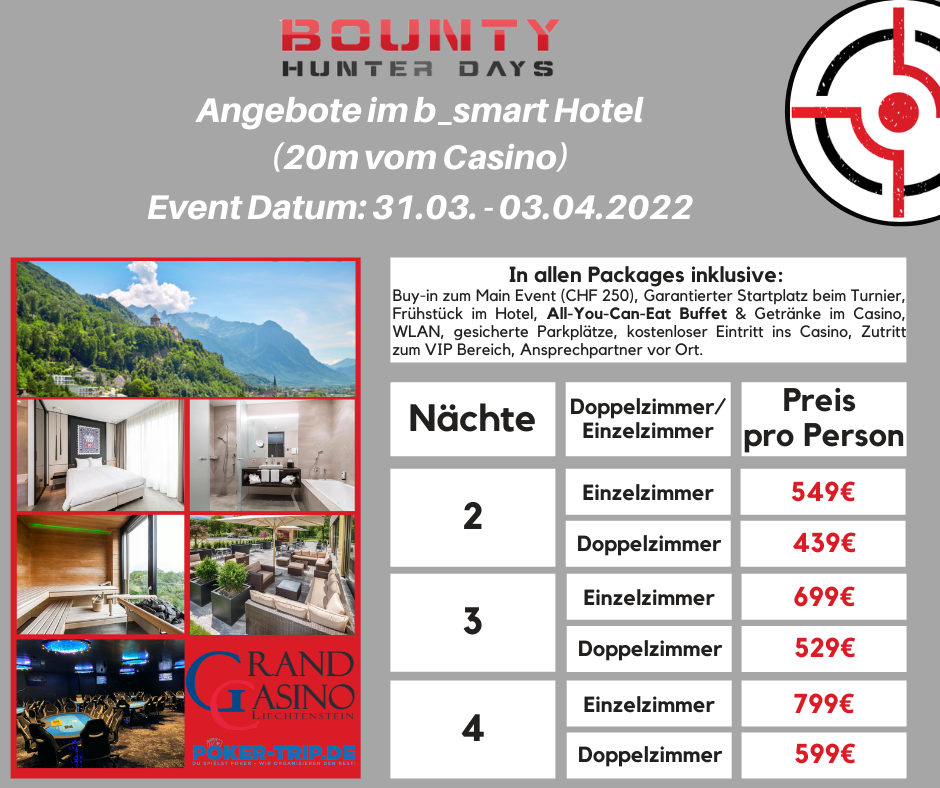 Angebote zu den Bounty Hunter Days im Grand Casino in Liechtenstein