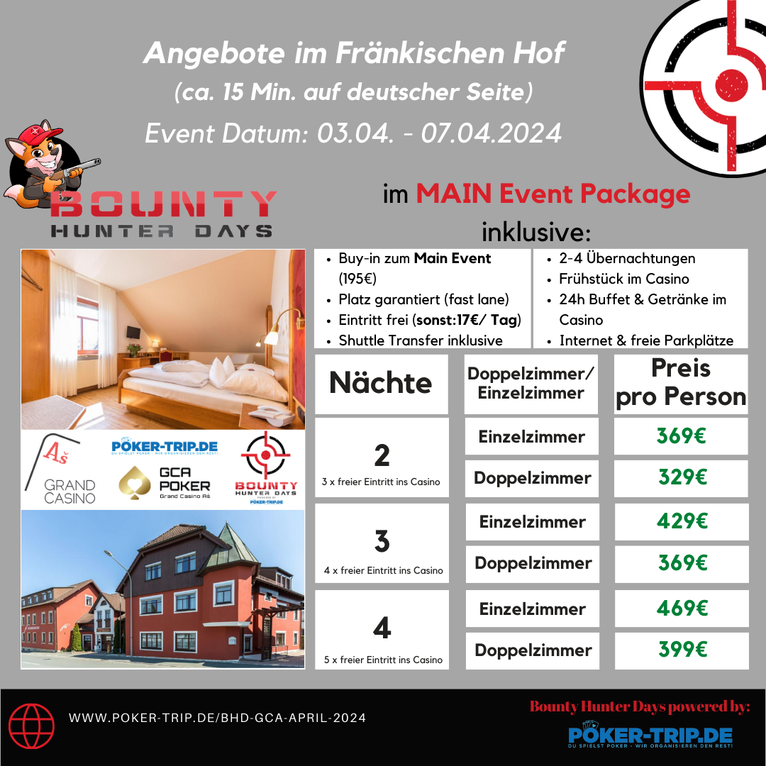 Angebote zu den Bounty Hunter Days im Grand Casino Asch im Hotel Schades Wohlfühlhotel Angebote zu den Bounty Hunter Days im Grand Casino Asch