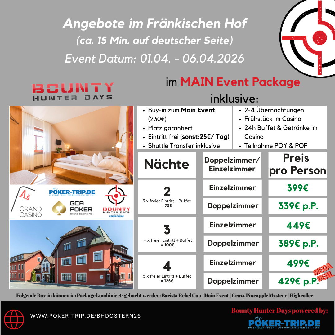 Angebote zu den Bounty Hunter Days im Grand Casino Asch im Hotel Schades Wohlfühlhotel Angebote zu den Bounty Hunter Days im Grand Casino Asch