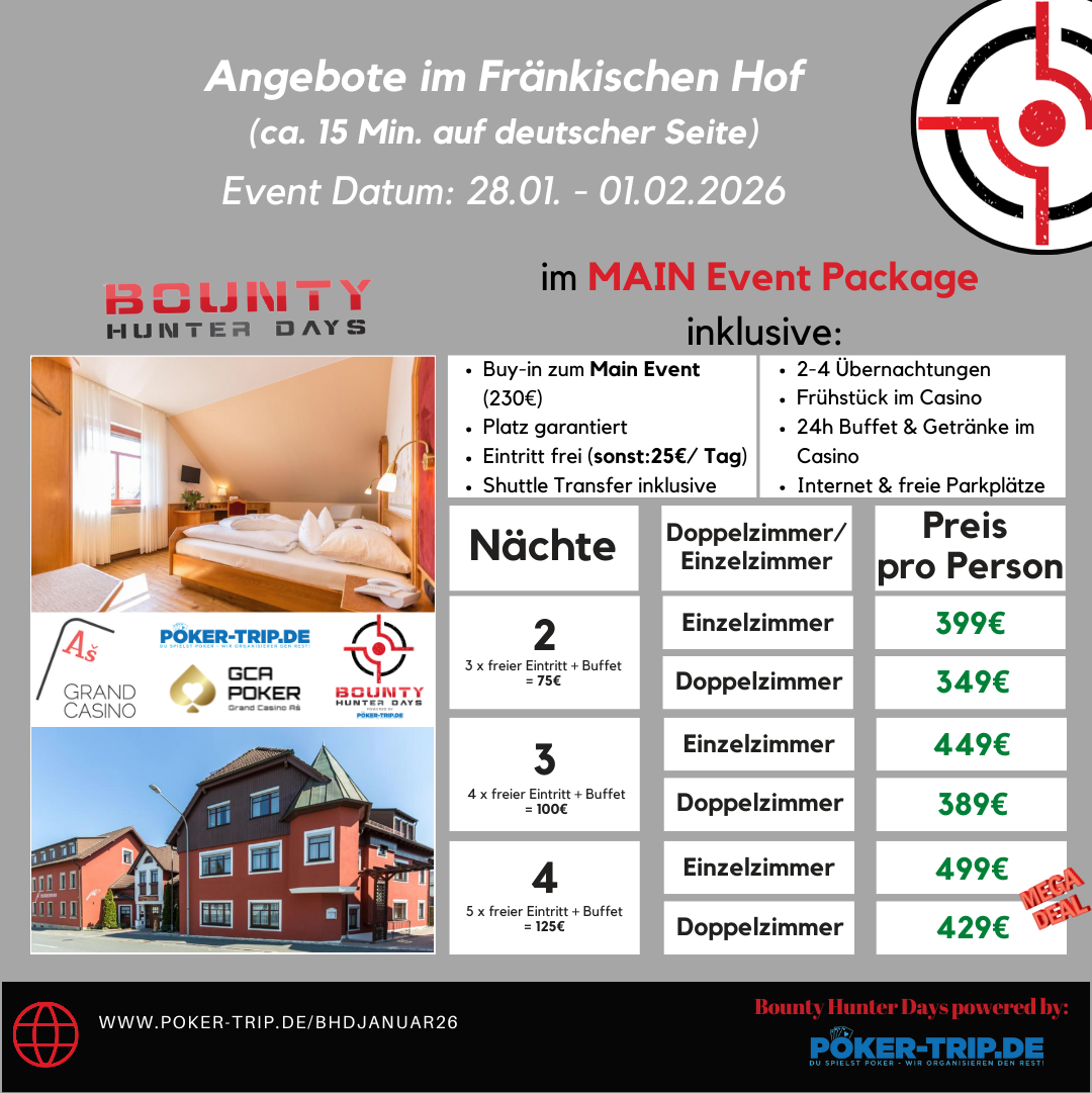 Angebote zu den Bounty Hunter Days im Grand Casino Asch im Hotel Schades Wohlfühlhotel Angebote zu den Bounty Hunter Days im Grand Casino Asch