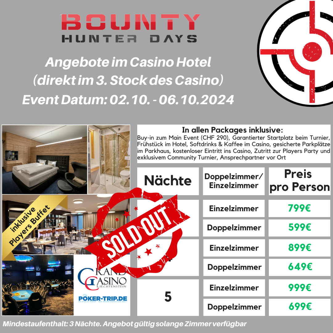 Angebote zu den Bounty Hunter Days im Grand Casino in Liechtenstein Angebote zu den Bounty Hunter Days im Grand Casino in Liechtenstein