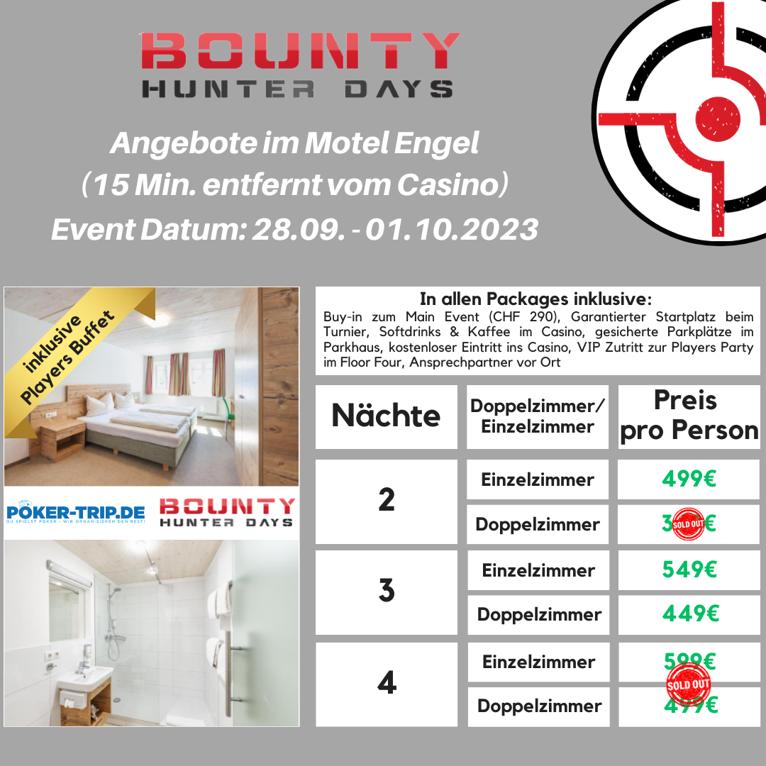 Schedule zu den Bounty Hunter Days im Grand Casino Liechtenstein vom 27.07. - 31.07.2022 Schedule zu den Bounty Hunter Days im Grand Casino Liechtenstein vom 27.07. - 31.07.2022