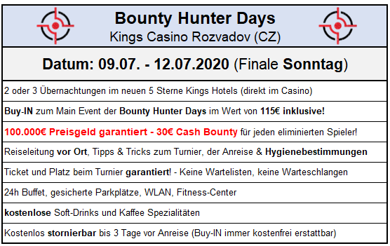 Bounty Hunter Days im Kings Resort - Überblick über die Leistungen