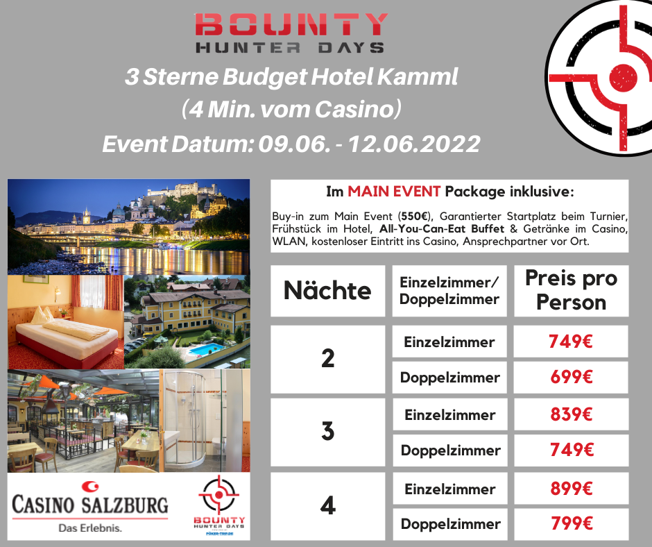 Angebote zu den Bounty Hunter Days im Casino Salzburg