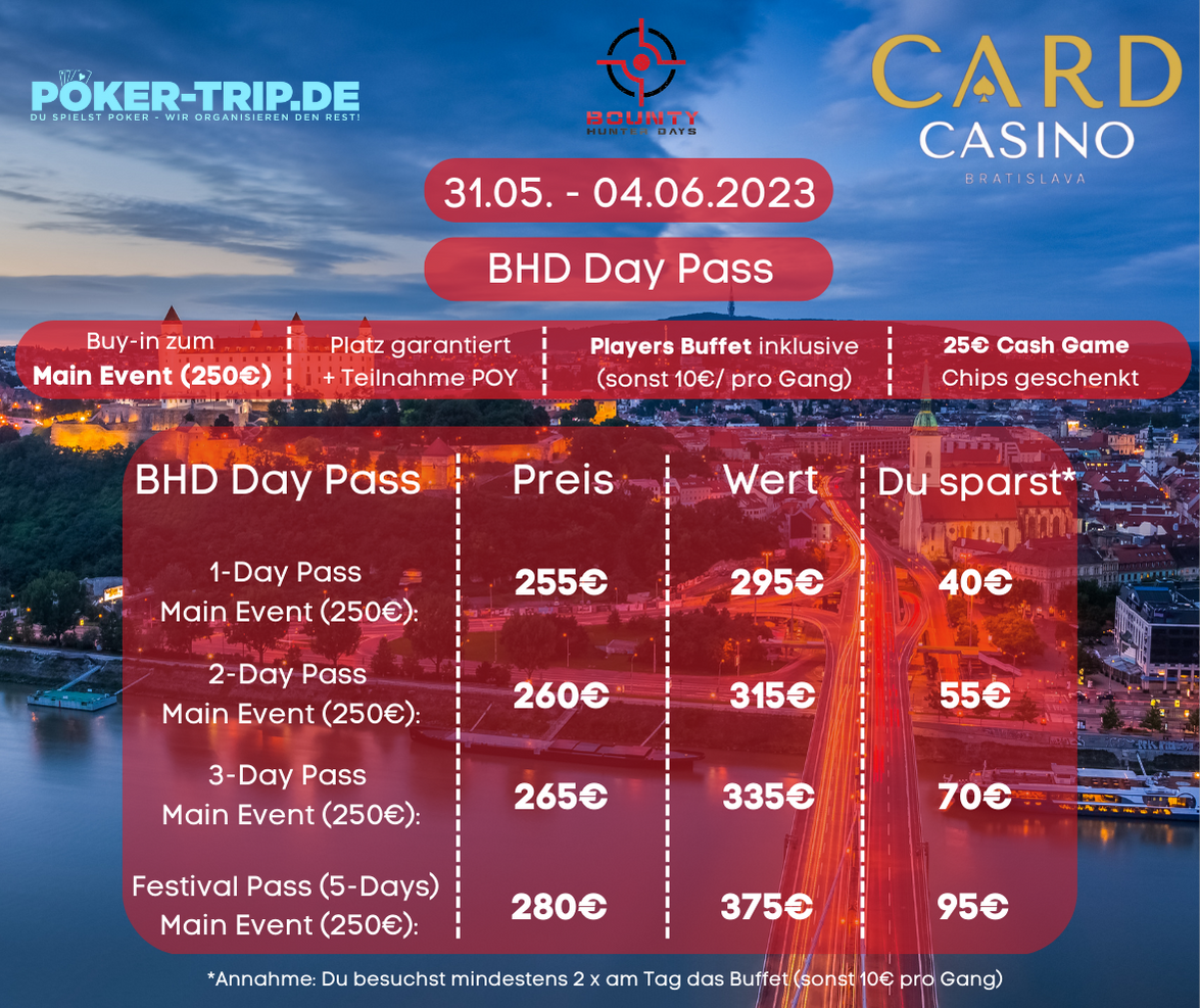 Locals Angebote zu den Bounty Hunter Days im Card Casino in Bratislava