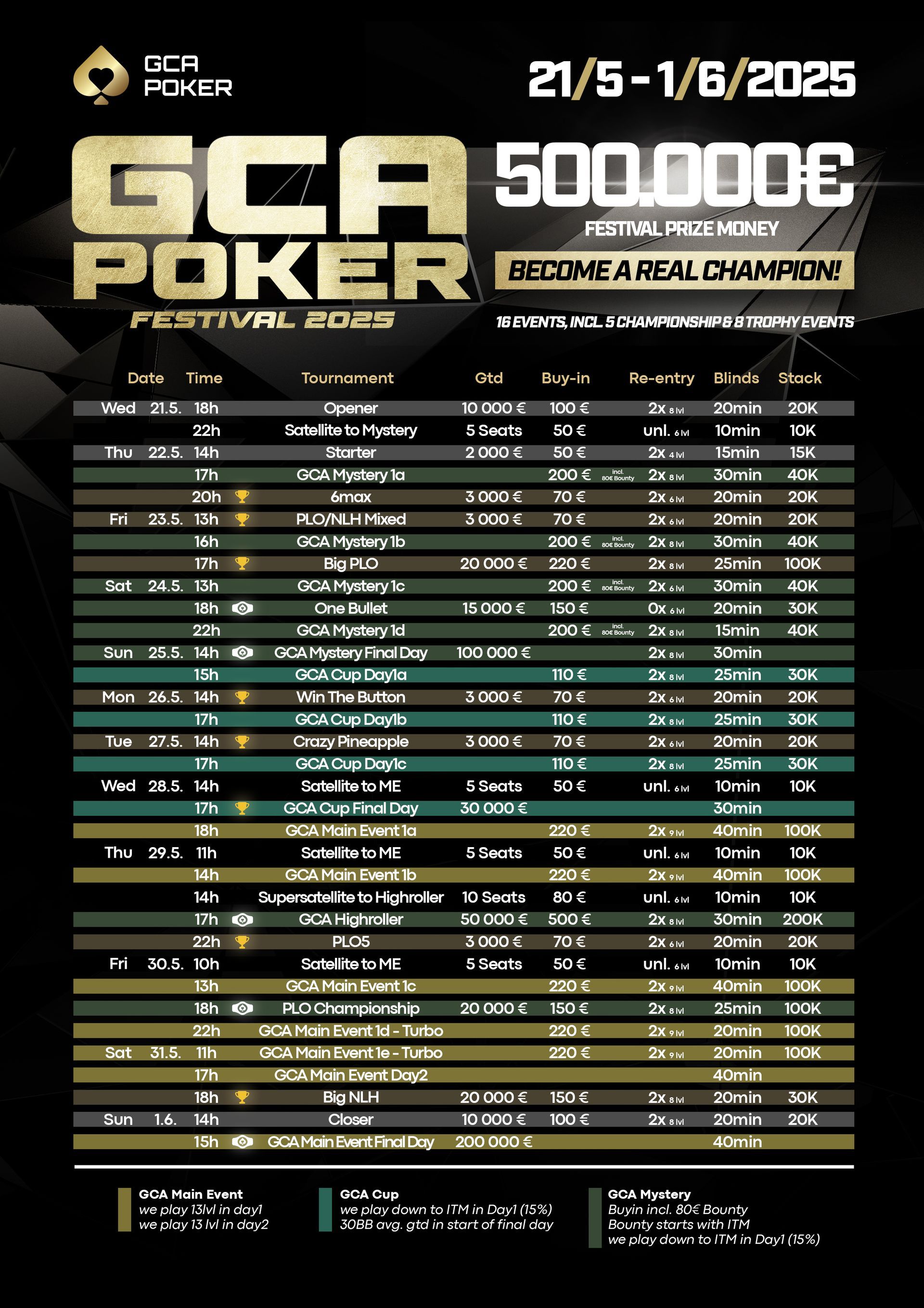 Schedule zu den Bounty Hunter Days im Grand Casino Asch Schedule zu den Bounty Hunter Days im Grand Casino Asch