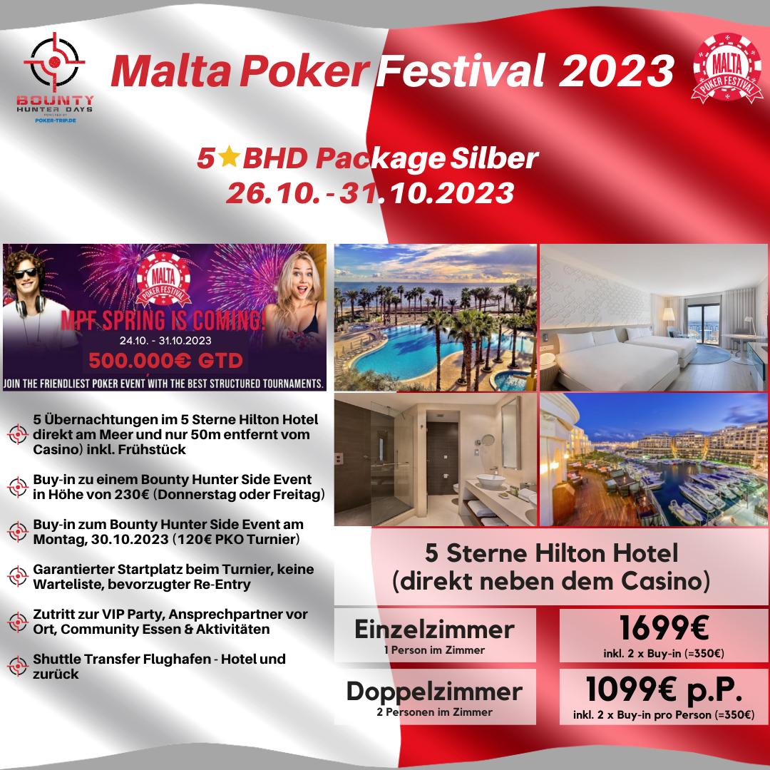 Poker Package Angebot für das Malta Poker Festival 2022