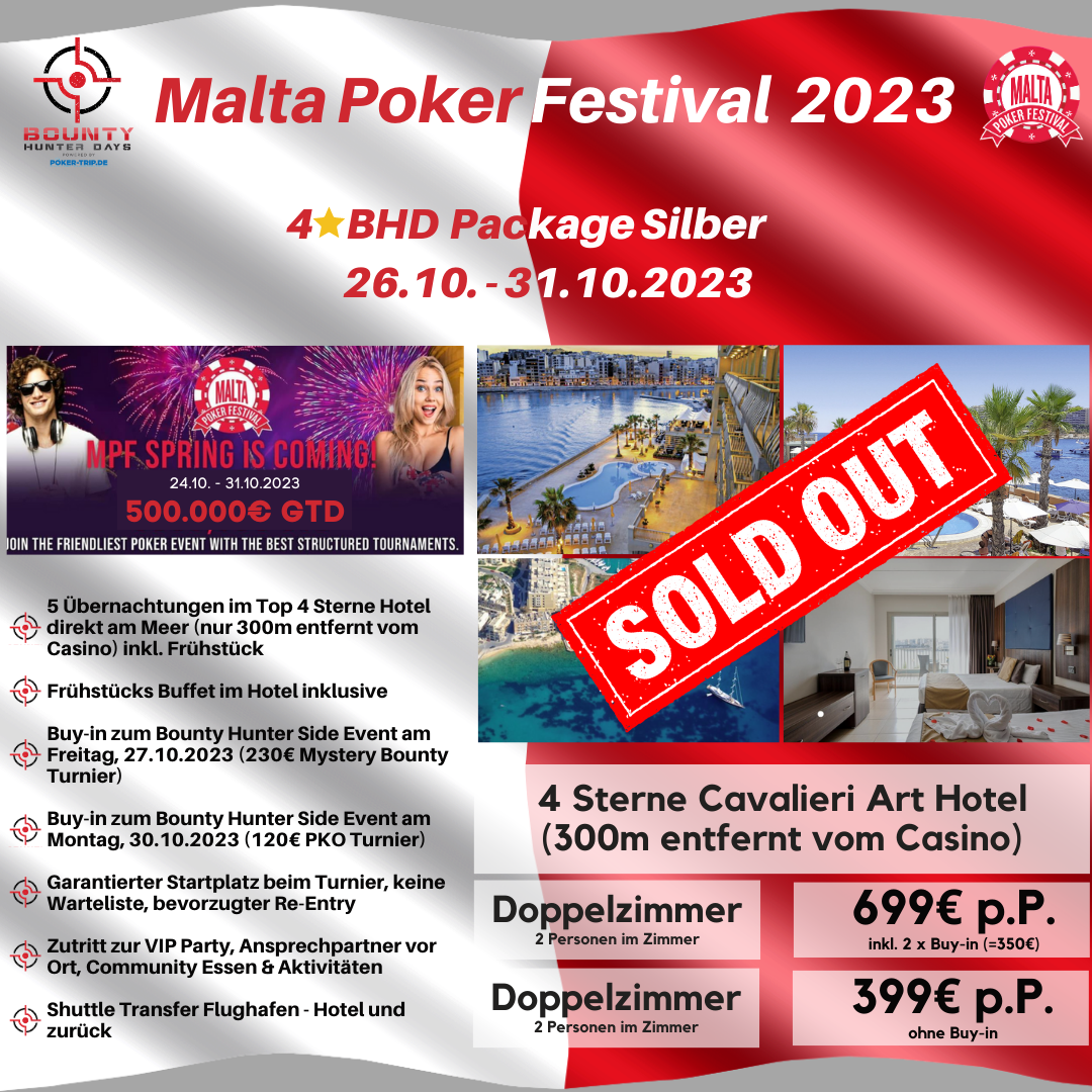 Poker Package Angebot für das Malta Poker Festival 2022