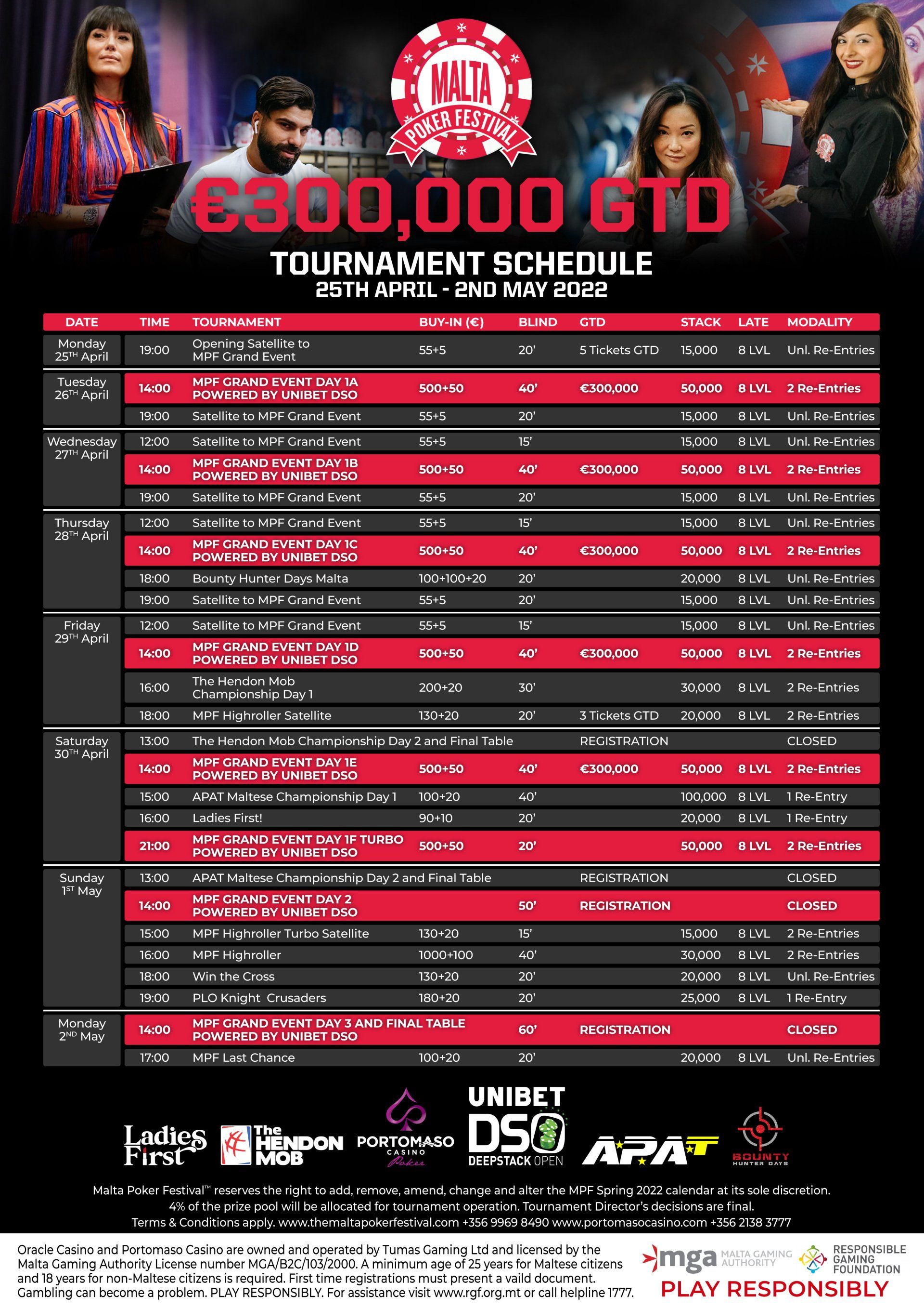 Poker Package Angebot für das Malta Poker Festival 2022