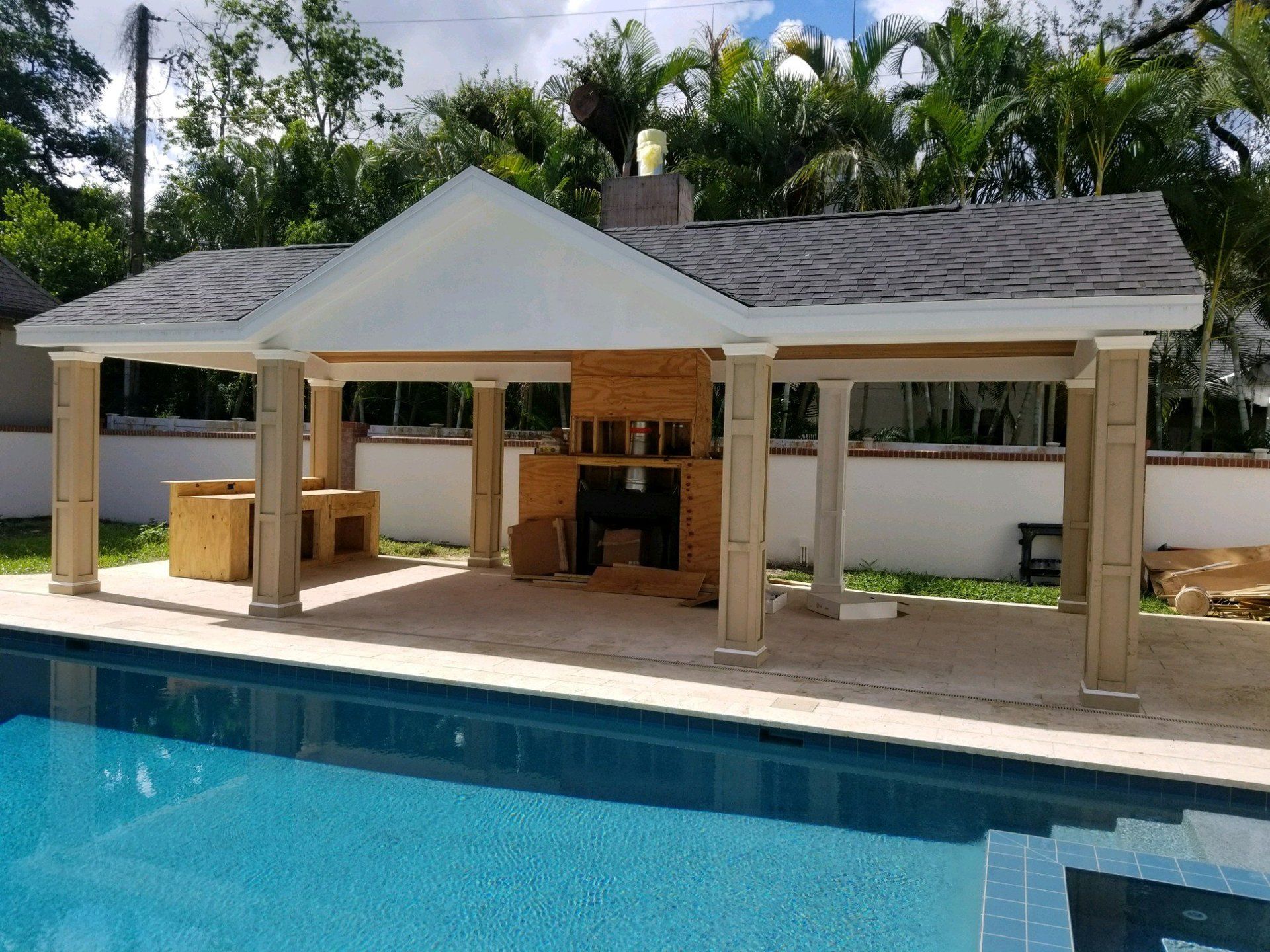 Permanent Gazebo next to a Pool