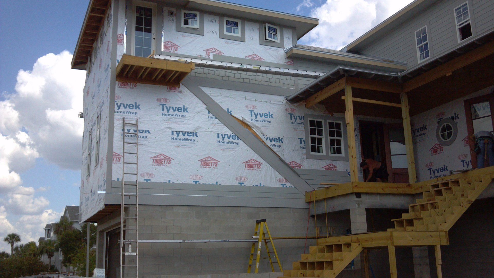 Recently Framed Staircase on a Large House