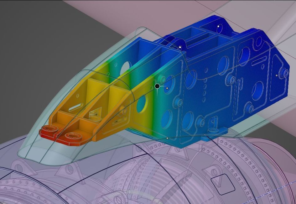 Simulation statischer Lastfall mit Ansys Simulation einer Stahlkonstruktion. Das Ingenieurbüro Fink ist der professionelle Partner für Simulation und Produktentwicklung unter Einsatz modernster Entwicklungstools und KI.