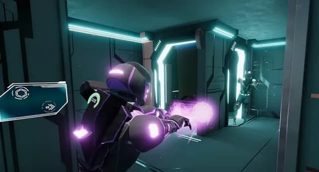 Un groupe d'amis jouent à un jeu de laser game à Montpellier, France.