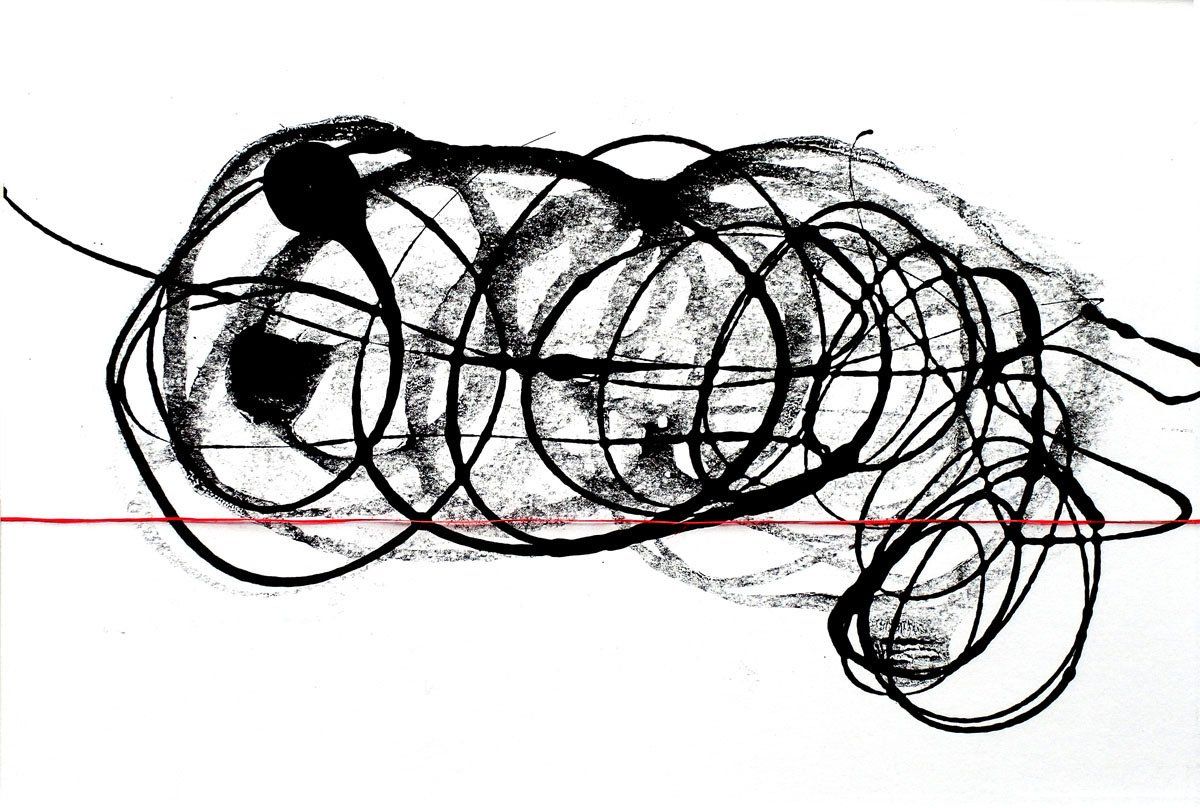 Druck-Grafik GROSSE GESTE, mehrfacher Handdruck; Bildende Kunst, Zeitgenössische Druck-Grafik; KUNST.HAUS am SEE, Werenzhainer Ziegelei 1, 03253 Doberlug-Kirchhain, Landkreis Elbe-Elster, Lausitz, Brandenburg, Deutschland