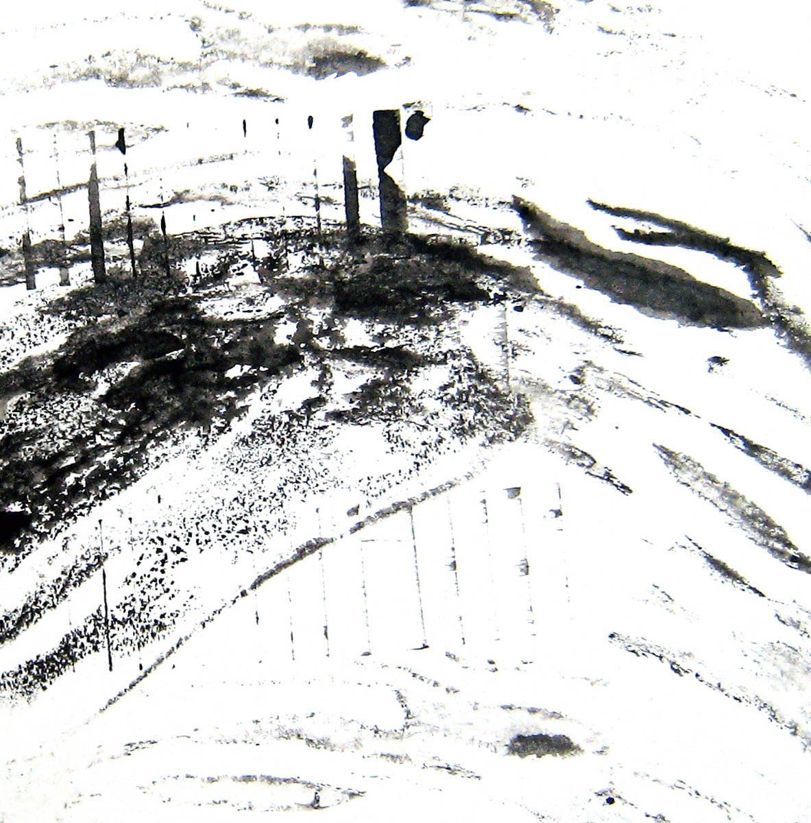 Druck-Grafik IRGENDWO IM NIRGENDWO, mehrfacher Handdruck; Bildende Kunst, Zeitgenössische Druck-Grafik; KUNST.HAUS am SEE, Werenzhainer Ziegelei 1, 03253 Doberlug-Kirchhain, Landkreis Elbe-Elster, Lausitz, Brandenburg, Deutschland