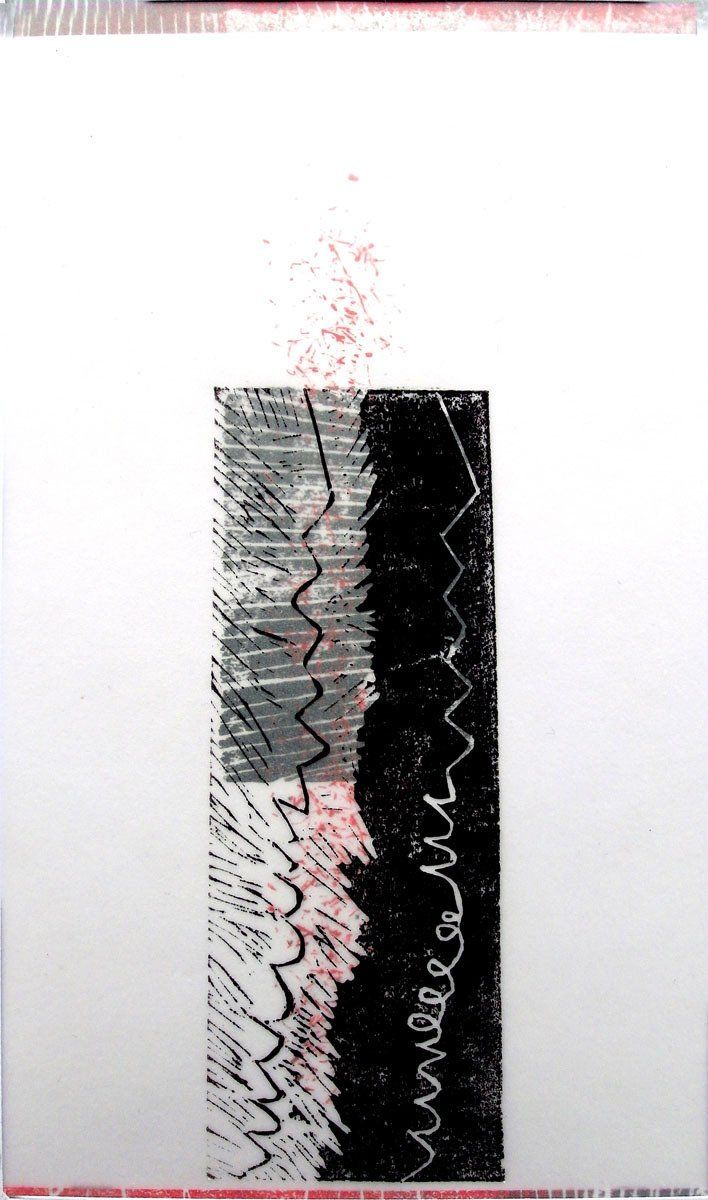 Druck-Grafik VULCANO, mehrfacher Handdruck; Bildende Kunst, Zeitgenössische Druck-Grafik;  KUNST.HAUS am SEE, Werenzhainer Ziegelei 1, 03253 Doberlug-Kirchhain, Landkreis Elbe-Elster, Lausitz, Brandenburg, Deutschland