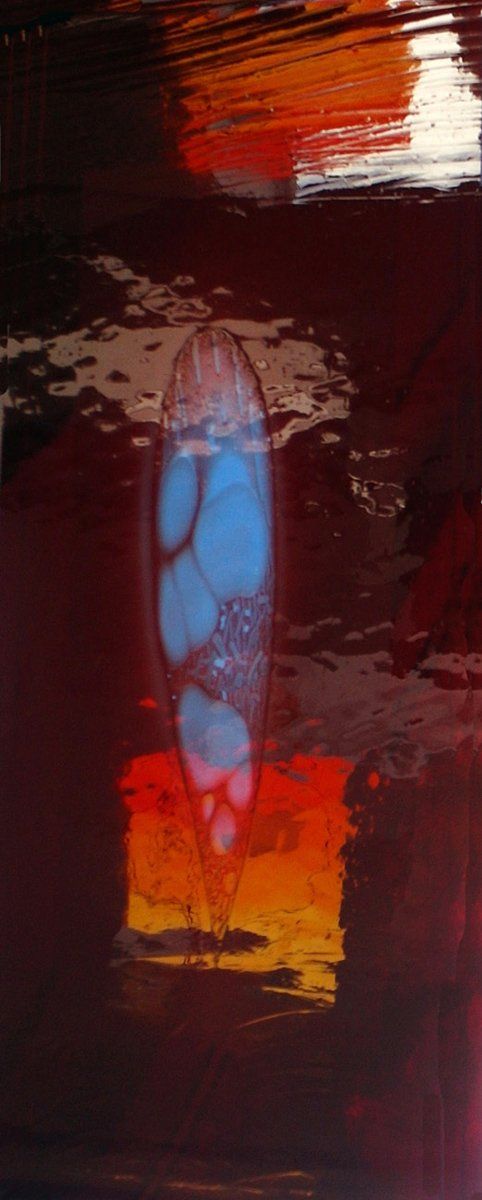 Glasbild ROT - 500-Jahre-Reformation, hüttengearbeitetes Echtantikglas; Kulturland-Jahr 500-Jahre-Reformation; Glas-Malerei; Licht-Malerei; Bildende Kunst, Zeitgenössische Glas-Kunst; KUNST.HAUS am SEE, Werenzhainer Ziegelei 1, 03253 Doberlug-Kirchhain, Landkreis Elbe-Elster, Lausitz, Brandenburg, Deutschland